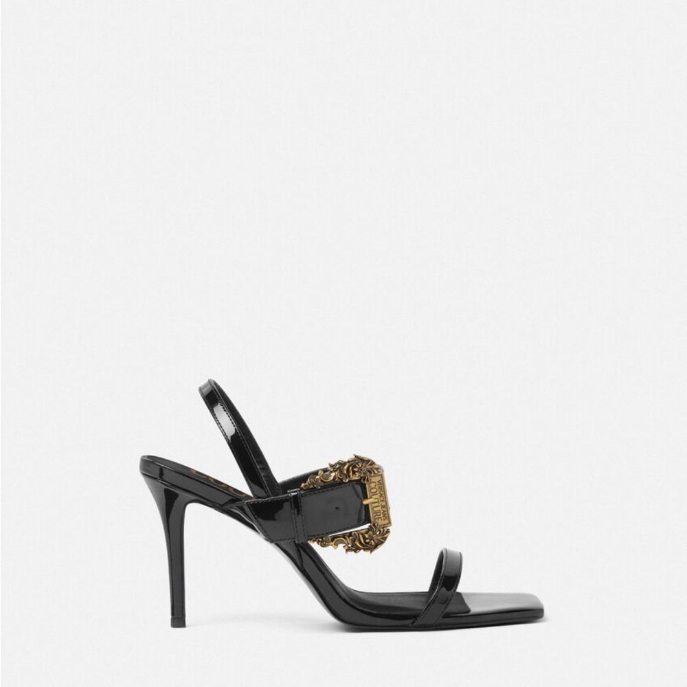 Versace Jeans Collection Elegant Black and Gold Heels - Picture 2 of 8